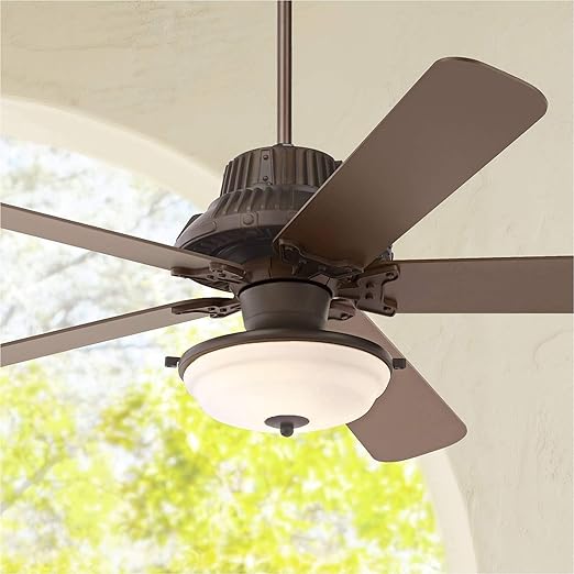60 Industrial Forge Frosted Glass Outdoor Led Ceiling Fan Casa