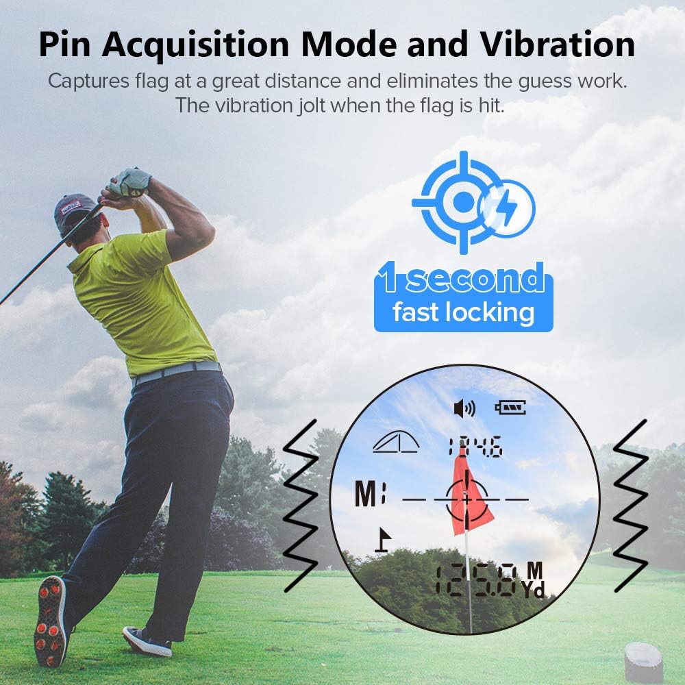 BOBLOV 650Yards Slope Golf Rangefinder Laser Golf Distance Scope with Vibration Fast Lock 6X Magnification Golf Distance Rangefinder with Case Slope/Non Slope/Speed/Continuous Mode : Sports & Outdoors