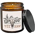HIWX Western Bull Skull Scented Candle,Western Cowgirls Gifts for Girls Women,Western Cowgirl Candles Gifts for Women Friends Cowgirls,Western Cowgirl Soy Candles for Home Decor Scented 8oz Holders