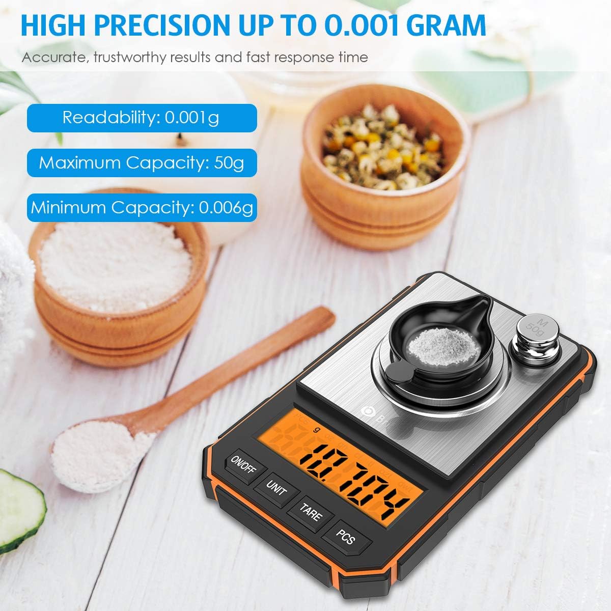 Brifit Digital Pocket Scale, 50g/0.001g Milligram Scale, Portable