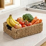 woodluv Storage Baskets Weaved Seagrass with Wooden Handles 27.5x20x8 cm view 9