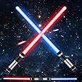 TOY Life 2 Pack Light Up Saber for Kids Expandable Light Up Sword for Kids Adult 2in1 LED + FX Sound Lightsavers Dual Light Up Toy Dark Saber for Adult Galaxy Wars Saber