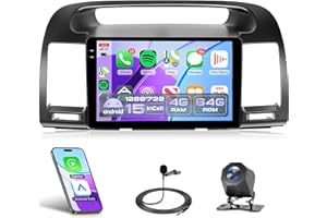 Radio for Toyota Camry 2000 2001 2002 2003 2004 2005 2006 4 Core 4G+64G Android 15 Car Stereo with Wireless Carplay Andorid auto GPS, Rimoody 9 Inch INCELL Screen WiFi Bluetooth FM EQ + Backup Camera