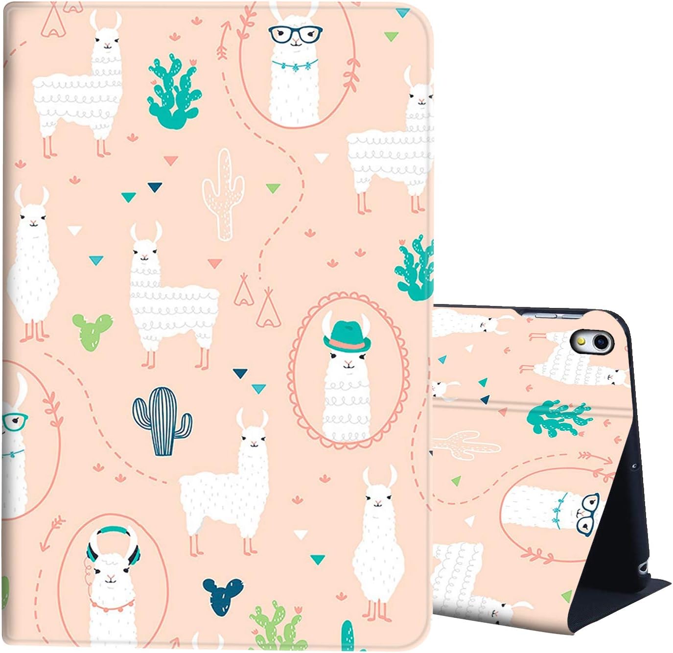 AIRWEE Case for iPad Pro 11 inch 2018, Lightweight Standing Smart Protective Case with Auto Wake/Sleep for iPad Pro 2018,Llama Alpaca hola