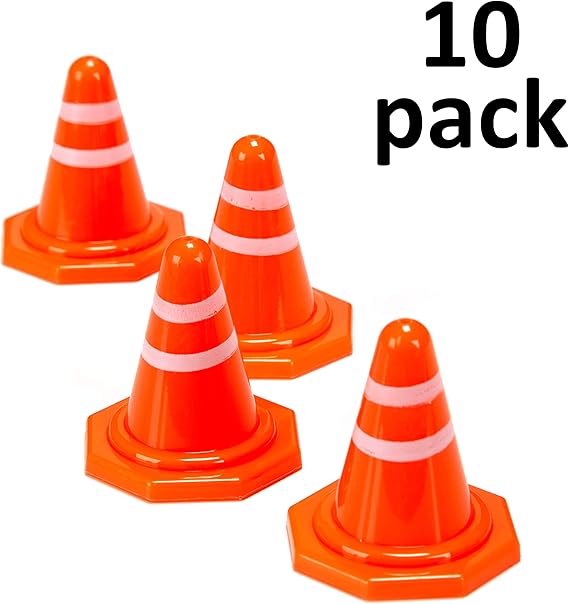CG 1.5" Mini Traffic Cones, Roadblock Toy, Obstacle Course, R/C Racing Cones (10 pack) Amazon