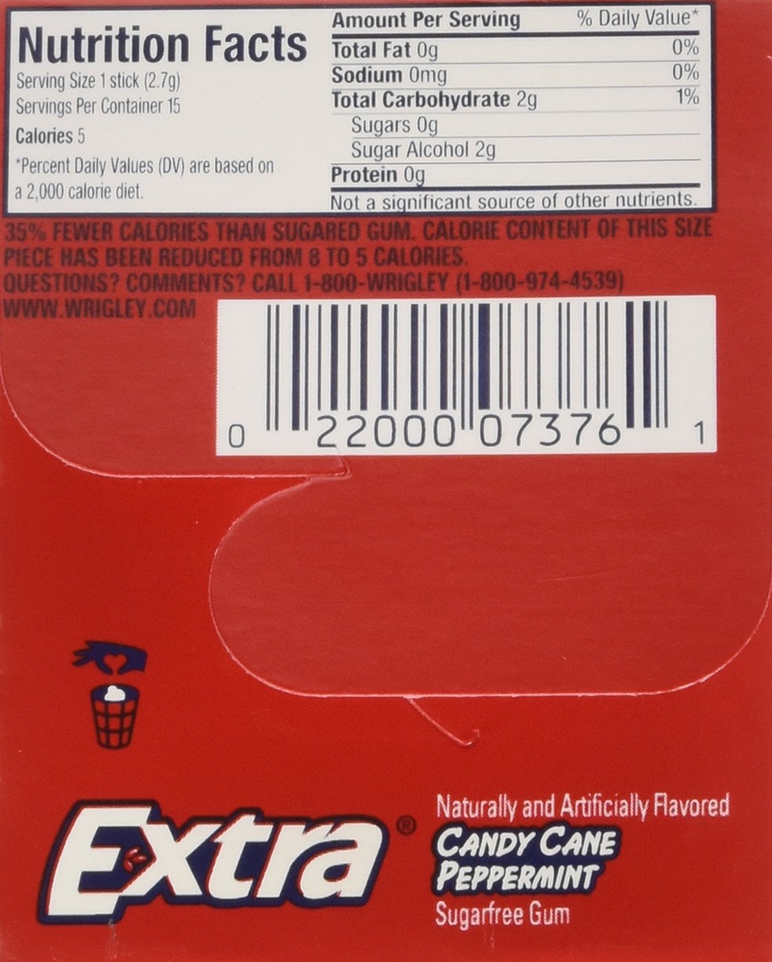 Wrigley's Extra Candy Cane Peppermint SugarFree Gum,pack of 6 Buy
