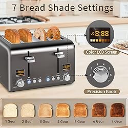 SEEDEEM 4 Slice Stainless Toaster with LCD