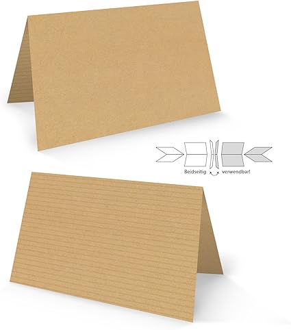 50 Biglietti Segnaposto Da Tavolo Segnanome In Carta Color Marrone Utilizzabili Su Entrambi I Lati Amazon It Cancelleria E Prodotti Per Ufficio
