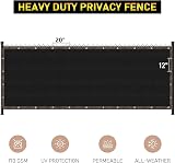 TESIN Privacy Screen Fence 6.5x50 ft Black Outdoor Privacy Screen with Cable view 2