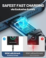 INIU USB C to USB C Charger Cable 0.3m 100W PD3.0 Fast Charge Type C Cable view 6