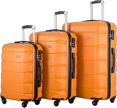 orange luggage sets