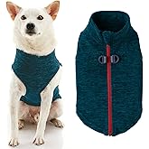 Gooby - Zip Up Fleece Vest, Fleece Jacket Sweater with Zipper Closure and Leash Ring, Turquoise Wash, Medium