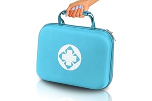 MONOKI 300PCS Home First Aid Kit for Hiking Car Home Emergency Kit First Aid Handheld Bag Multiple Purpose Case Outdoor Backpacking Gear for Disaster Preparedness Blue