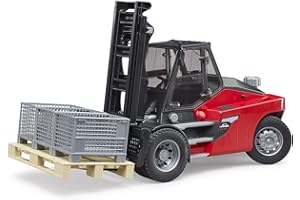 Bruder 02513 Linde HT160S Forklift with Plate and 3 Grid Boxes 1:16 Forklift Truck, Vehicle, Shipping & Logistics, Farm