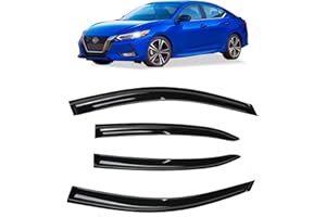 Kinwrdsn Tape-On Rain Guards Window Visor Compatible with 2020-2023 N-issan sentra Window Vent Deflector Visors 4 Pcs