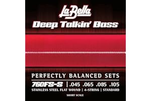 La Bella 760FS-S Deep Talkin' Stainless Steel Flat Wound - Standard Short Scale Bass Guitar Strings 45-105
