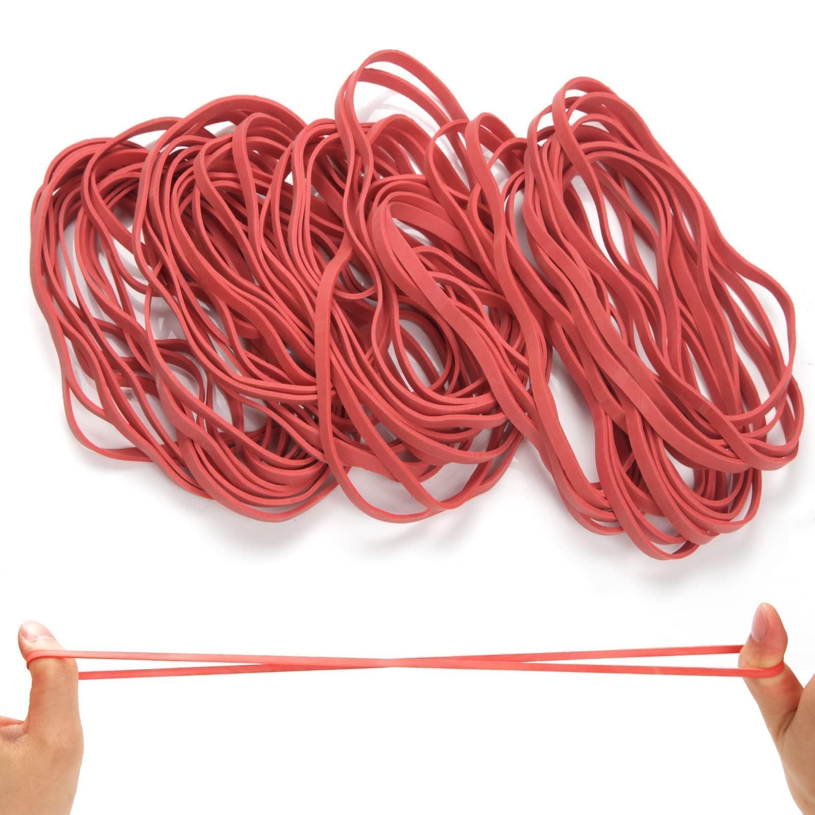 Elastic Bands 52Pcs Rubber Bands 100x5mm Heavy Duty Rubber Bands Natural Strong Elastic Bands for Stationary Stretchable Red Bands for Home School Office Workshop Accessories