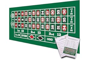 GSE Games & Sports Expert 36" x 72" Casino Layout Felt, Professional Casino Tabletop Mat for Parties, Casino Poker Game Night