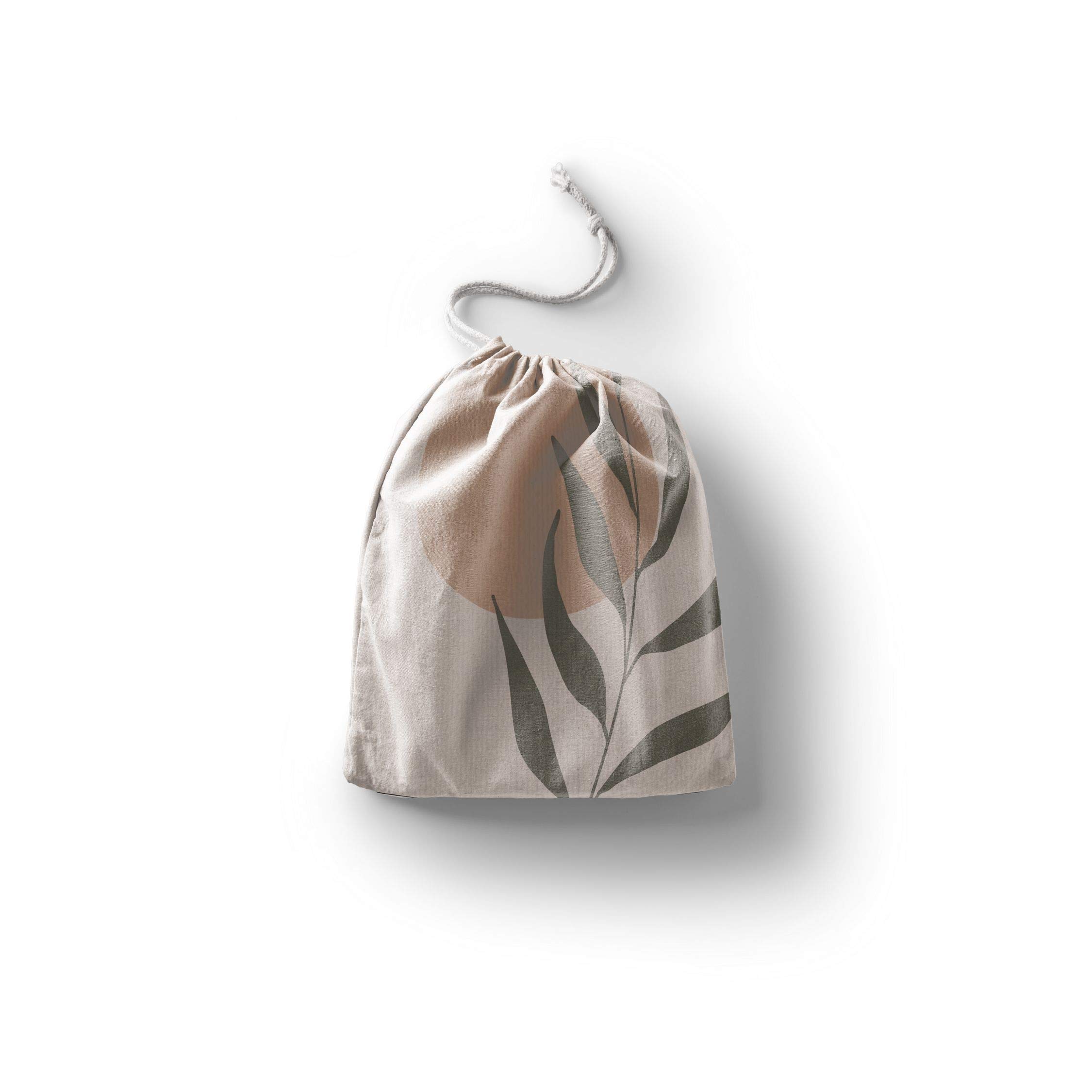 Bonamaison Printed Cotton Produce Bag with Drawstring, Reusable Grocery Bag, Biodegradable Eco-Friendly Bags, Travel Pouch, Sachet Bags, Shopping Bag, Eco Friendly, Foldable, Size: 20x30 Cm