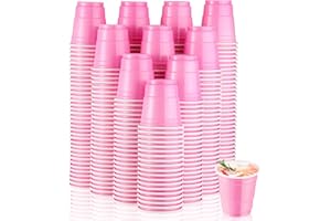 Yetene 200pcs 2 oz Easter Plastic Shot Cups Mini Disposable Shot Glasses for Wedding Baby Shower Graduation Party Supply Summer Beer Taste Serving(Light Pink)