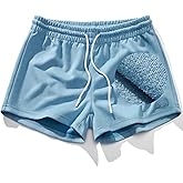 FIROTTII Mens Faux Suede Shorts 3 Inch Inseam Booty Gym Workout Bodybuilding Running Casual Short Shorts