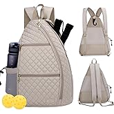 Sucipi Women's Pickleball Backpack - Quilted Crossbody Sling Bag for Tennis & Pickleball Paddle
