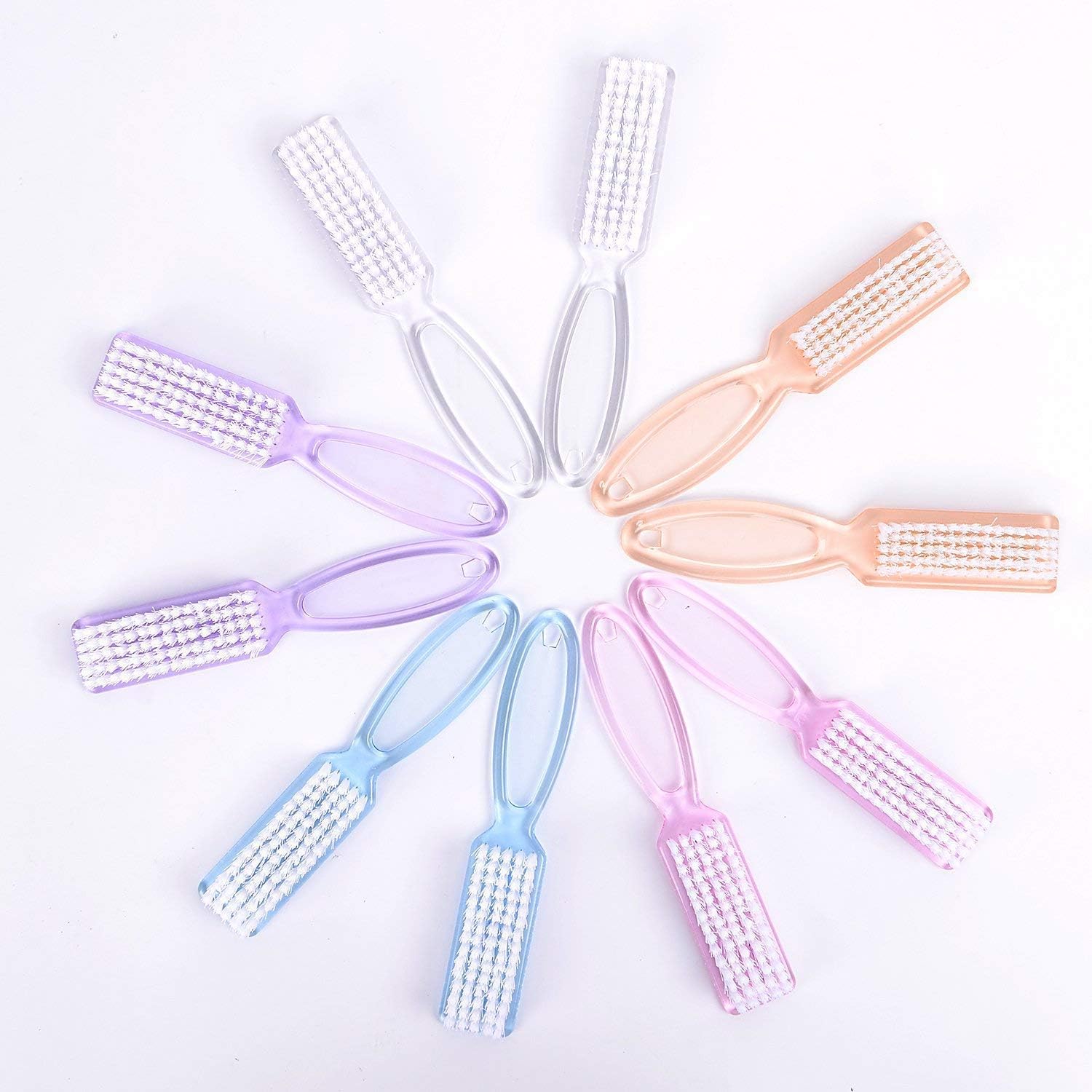 Yesker Handle Fingernail Scrub Cleaning Brushes for Toes and Nails Cleaner, 10PCS, Multicolor: Home & Kitchen