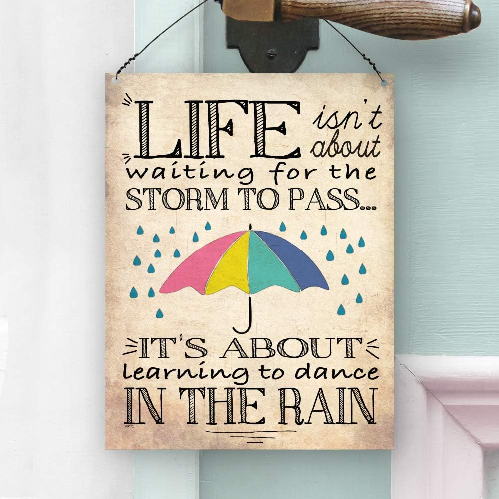 Dorothy Spring Life Isn't About Waiting For The Storm To Pass It's About Learning To Dance In The Rain Wall Quote Plaque Metal Sign Inspirational Gift Size - Image 3