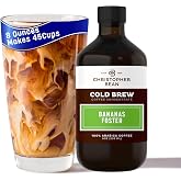 Christopher Bean Hand Crafted Bananas Foster Flavored Coffee - Unsweetened Cold Brew &amp; Iced Instant Coffee Distillate Liquid Java - Bananas Coffee Beans Extract 100% Arabica, (8-Ounce), 236 ml