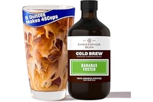 CHRISTOPHER BEAN COFFEE Bananas Foster Flavored Coffee Concentrate, Unsweetened Cold Brew & Iced Coffee Distillate Liquid Java. Hand Crafted Concentrated 100% Arabica, Pure Coffee Bean Extract 8-Ounce Bottle