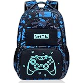 Fitvc Glow in The Dark Backpack for Boys - Game Boys Backpack for Kids Children Teens Elementary Middle School - 17″ Gamer Bookbag Travel Back Pack for Age 6-18