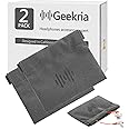 Geekria 2 Pack Sports Earbuds Pouch, Fitness Earbuds Protective Case, in-Ear Headphones Travel Bag Compatible with Anker SoundBuds Sport, EP-B13, Jabra Wave, Stealth (Microfiber)