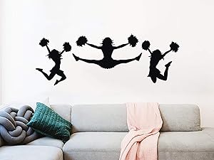 I Cheer Wall Decal Sports Girl Cheerleader Sport Wall Decals Vinyl Stickers Teens Nursery Baby Room Home Decor Art Bedroom Design Interior C289
