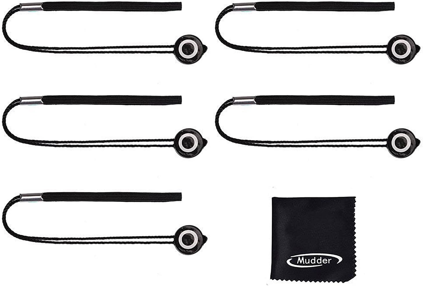 5 Pack Lens Cap Keeper Holder with Cleaning Cloth BigaMart