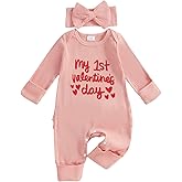 citgeett My First Valentines Baby Girl Outfit Long Sleeve Romper Jumpsuit Winter Spring Newborn Girl Outfits Clothes