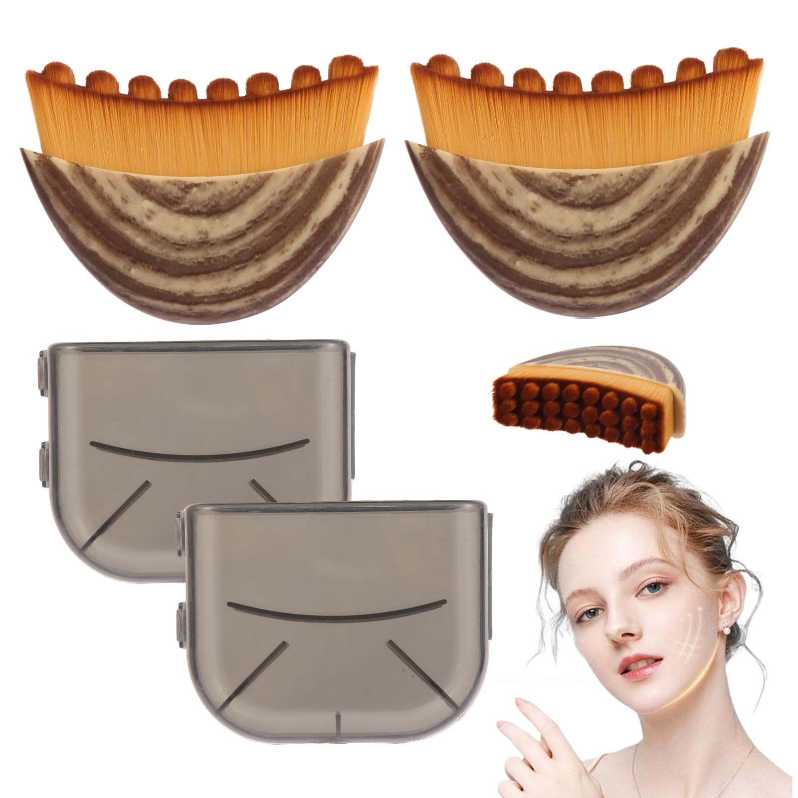 2 PCS Lymphatic Contour Face Brush, Loving Care Massager, Tightening & Lifting Lymphatic Drainage Face Brush, Relexing Facial Brush