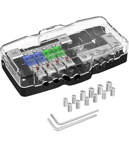Blocco Distributore Alimentazione Auto Aexit 1 In 3 Portafusibili ANL - Per Amplificatore Audio