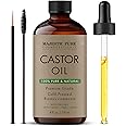 Majestic Pure Castor Oil | Hexane Free & 100% Pure | Cold Pressed | Stimulate Growth for Hair, Eyelashes, Eyebrows, Nails | Moisturizing & Nourishing | Body, Hair & Carrier Oil | 4 Fl Oz
