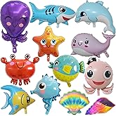 SAMOKA Sea Animals Balloons,12 PCS 20-30 Inch Under The Sea Balloons,Ocean Balloons,Under The Sea Party Decorations