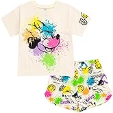 Disney T-Shirt and French Terry Shorts Outfit Set Infant to Big Kid Sizes (12 Months - 14-16)