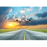 Fmarui Airplane Backdrop 7x5ft Airplane Runway Photo Background Fly Airplane Theme Party Decorations for Birthday Adults Photobooth Props