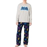 Amazon Essentials Men's 100% Cotton Flannel Pant and Long-Sleeve T-Shirt Pajama Set