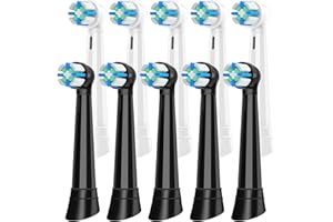 SUGODAEU Replacement Brush Heads Compatible with Oral B iO 2, 3, 4, 5, 6, 7, 8, 9, 10, Toothbrush Heads,10 Pack, Black + Whit