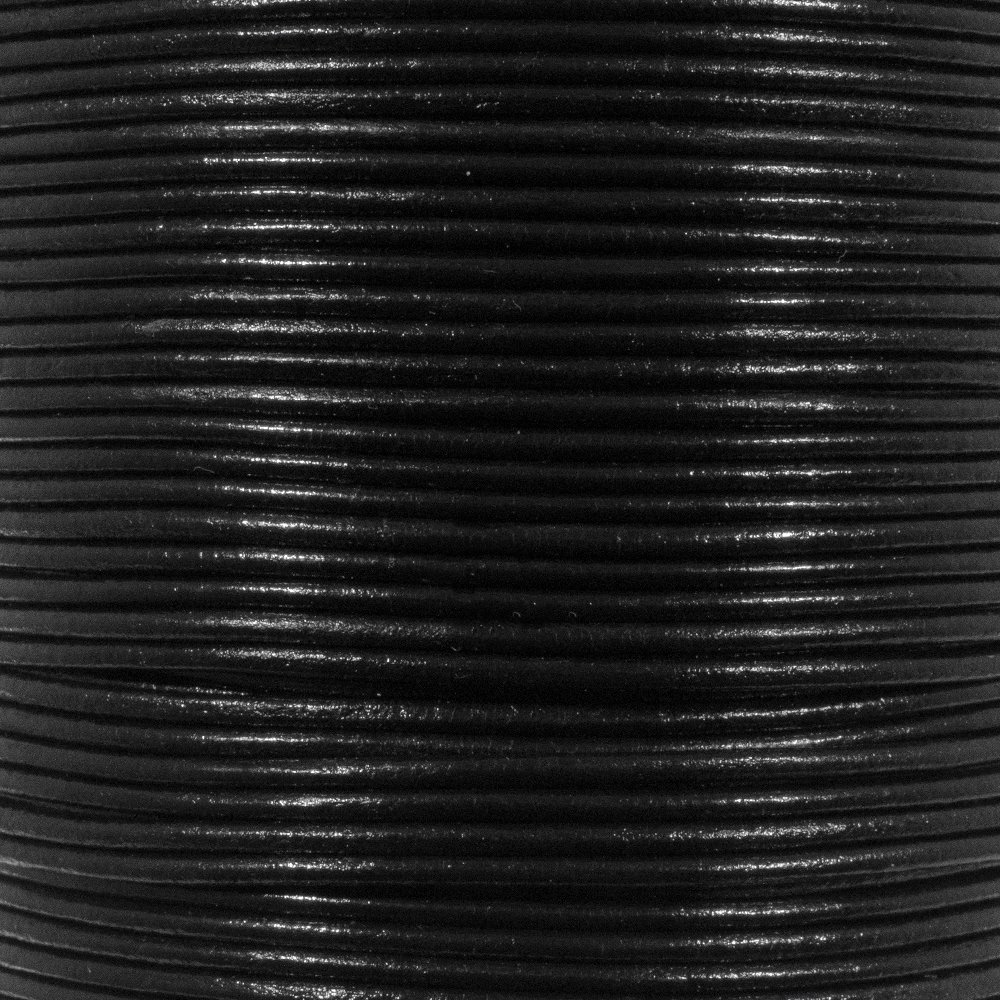 West Coast Paracord Genuine Leather Cord, 2mm, Black, 25 Yards, Beading Cord — image 1
