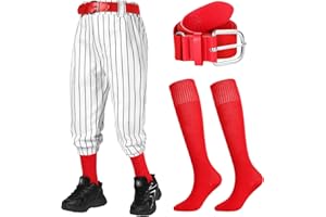 Cozypower 3 Pcs Baseball Combo Set Youth Boy and Girls Softball Pants with Socks and Belts