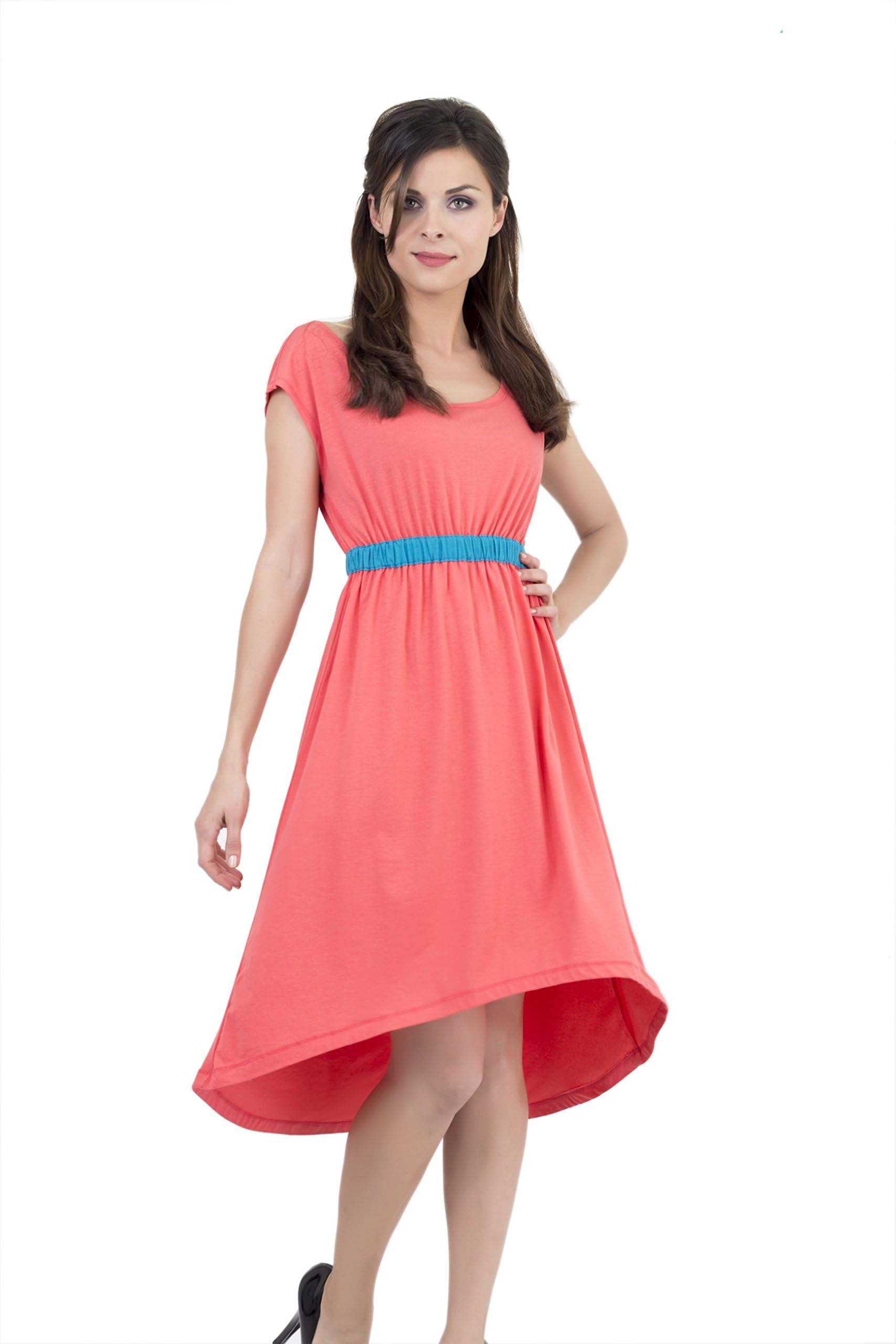Women's Cap Sleeve Scoop Neck Summer Casual Dress