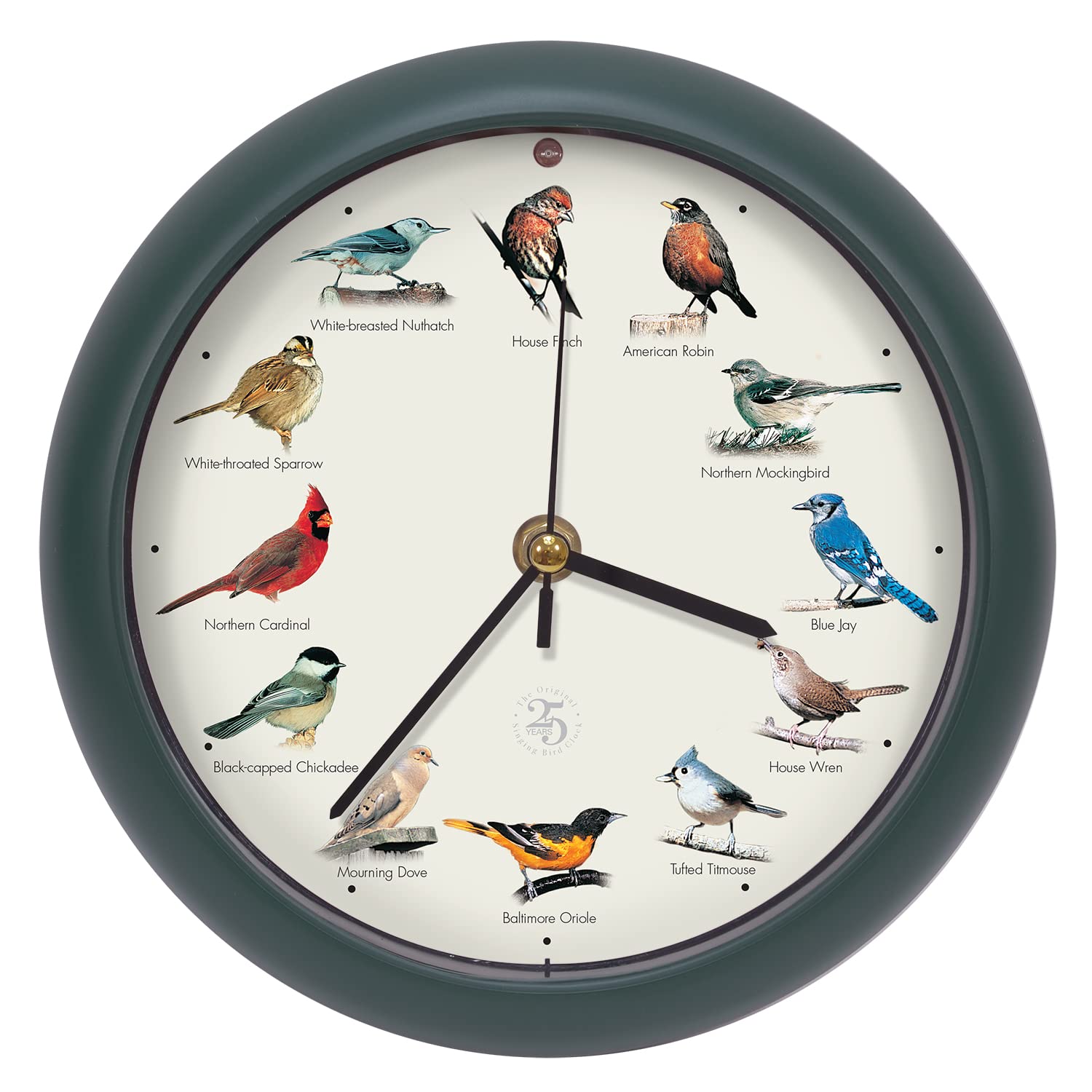 Mark Feldstein The Original Singing Bird Clock 25th Anniversary Edition (8 Inch, Green) — image 1