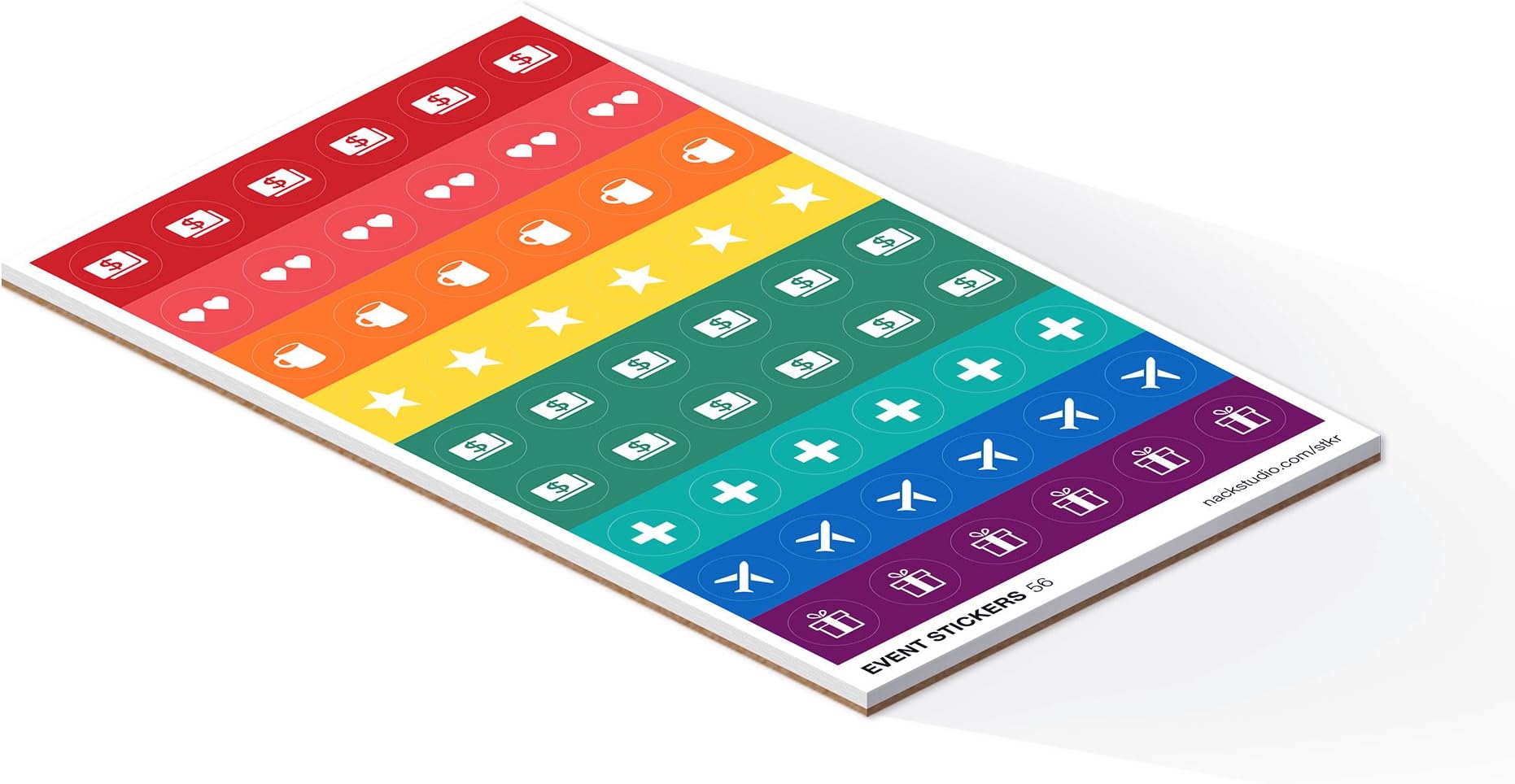 Colorful Event Stickers - 540 Calendar & Planner Stickers