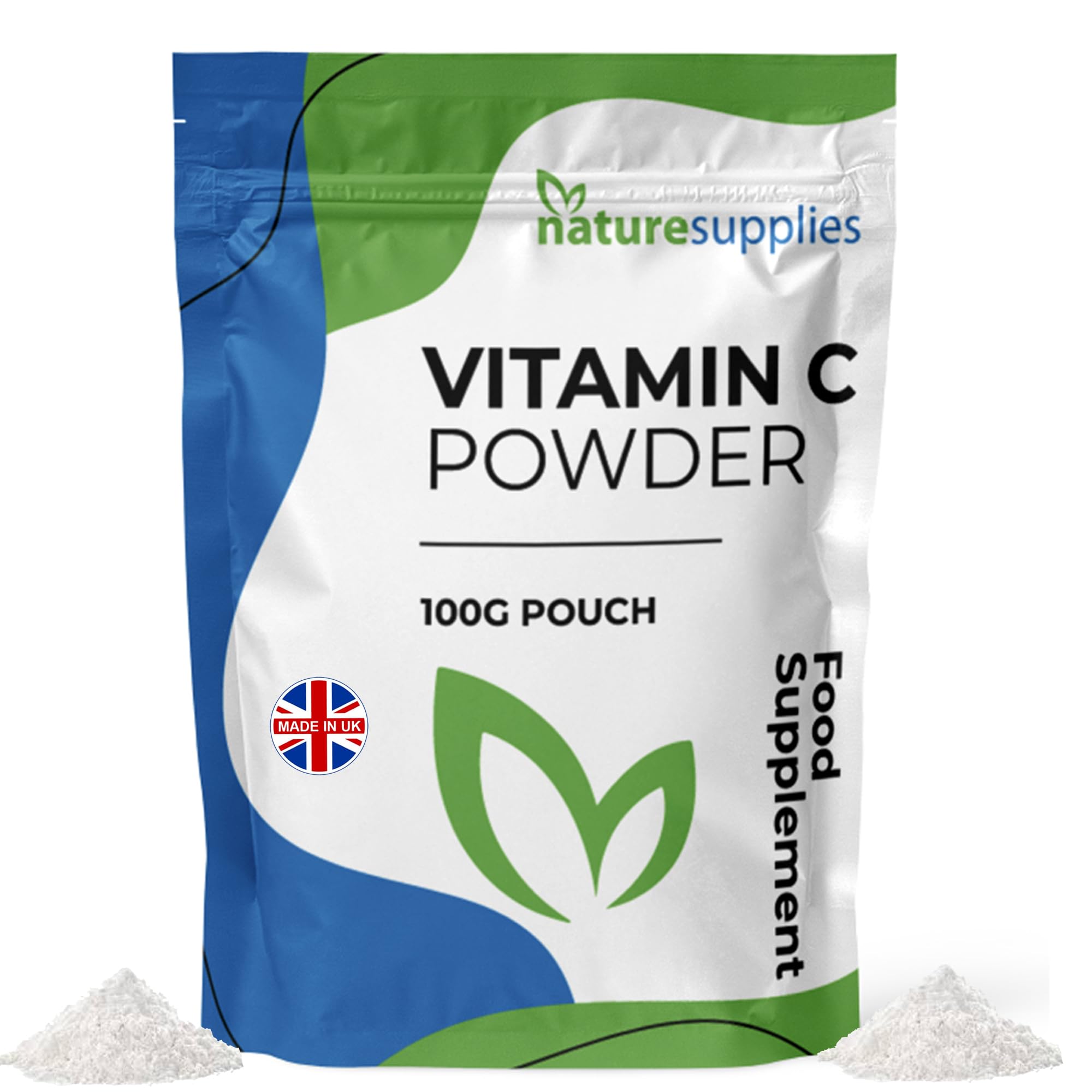 High Strength Vitamin C Powder 100g, VIT C Ascorbic Acid, Pure, Non-GMO & Vegan-Friendly, Immune Support Supplement, No Chemicals, Pharmaceutical Grade, Made in the UK by Naturesupplies
