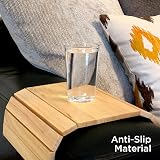 Besto Sofa Arm Tray Foldable Wood Tray Brown 37.5x25 cm Non Slip Backing view 9